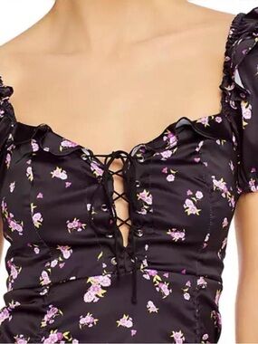 Black Floral Corset Mini Dress